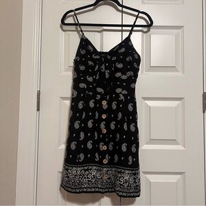 Chic Black and White Handkerchief Mini Dress